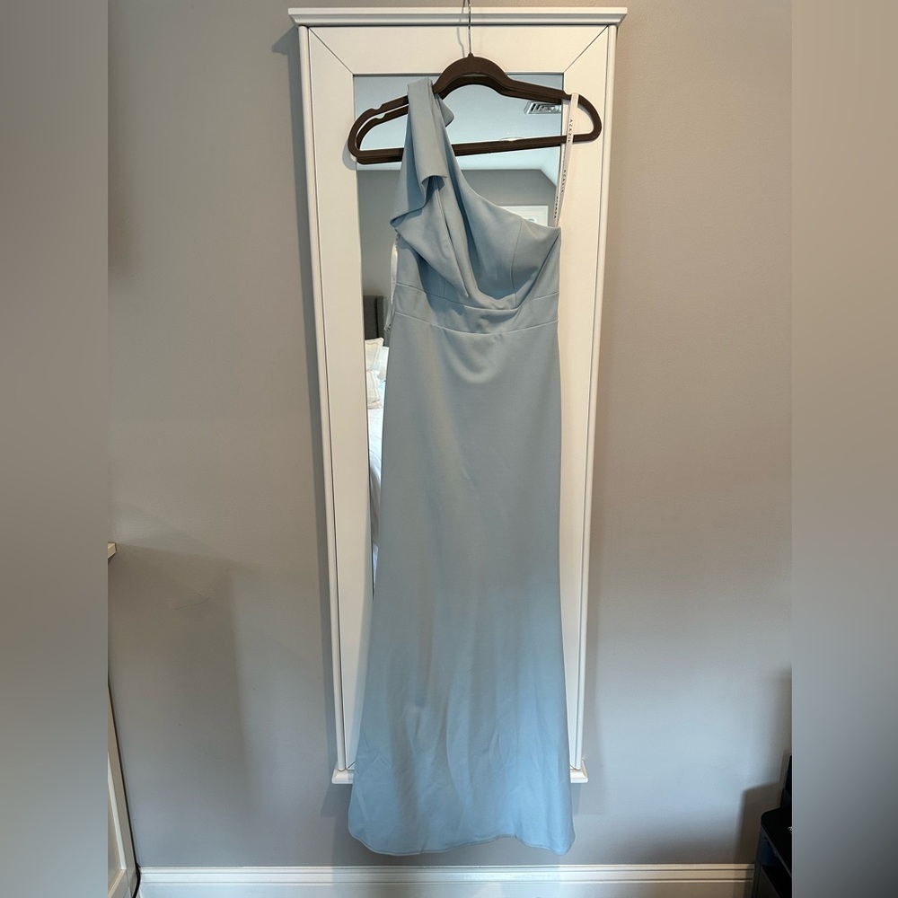 Azazie Light Blue One Shoulder Dress